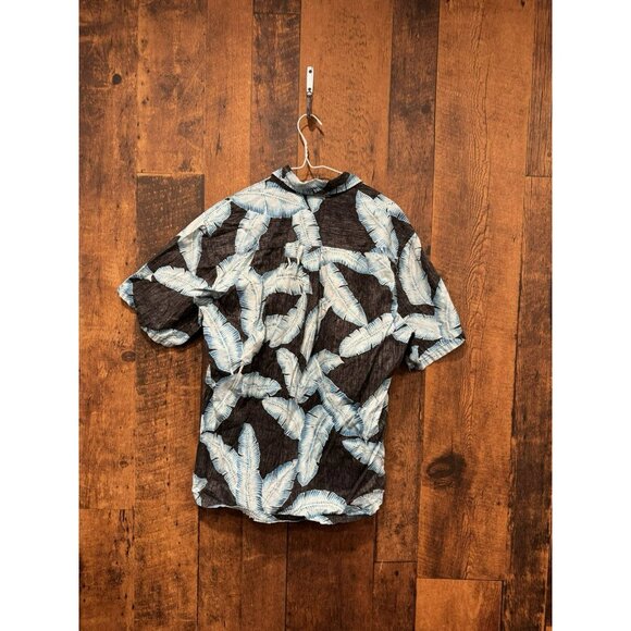 Vintage Cooke Streethonolulu Hawaiian Shirt Blue Black Medium EUC - Picture 3 of 5